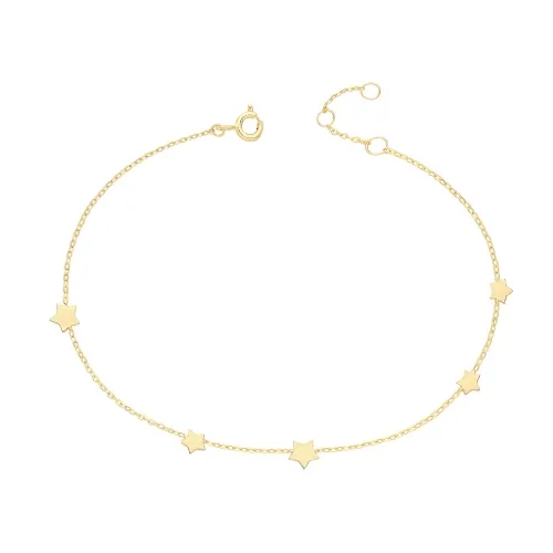 9ct Yellow Gold Star Bracelet 1.13g